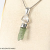 STERLING SILVER PENDANT - MOLDAVITE & HERKIMER DIAMOND (MSP0255I004)