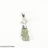 STERLING SILVER PENDANT - MOLDAVITE & HERKIMER DIAMOND (MSP0255I005)