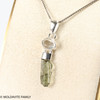 STERLING SILVER PENDANT - MOLDAVITE & HERKIMER DIAMOND (MSP0255I008)
