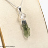 STERLING SILVER PENDANT - MOLDAVITE & HERKIMER DIAMOND (MSP0255I010)