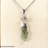 STERLING SILVER PENDANT - MOLDAVITE & HERKIMER DIAMOND (MSP0255I010)