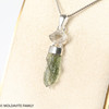 STERLING SILVER PENDANT - MOLDAVITE & HERKIMER DIAMOND (MSP0255I010)