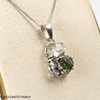 STERLING SILVER PENDANT - MOLDAVITE & HERKIMER & METEORITE (MSP0256I001)