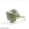 STERLING SILVER RING - RAW MOLDAVITE - SIZE 5 (MSR187I001)