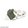 STERLING SILVER RING - RAW MOLDAVITE - SIZE 5.5 (MSR187I002)