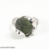 STERLING SILVER RING - RAW MOLDAVITE - SIZE 5.5 (MSR187I002)