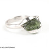 STERLING SILVER RING - RAW MOLDAVITE - SIZE 7 (MSR187I003)