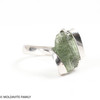 STERLING SILVER RING - RAW MOLDAVITE - SIZE 6 (MSR187I006)