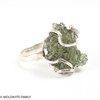STERLING SILVER RING - RAW MOLDAVITE - SIZE 6 (MSR187I007)