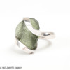 STERLING SILVER RING - RAW MOLDAVITE - SIZE 6 (MSR187I009)