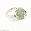 STERLING SILVER RING - RAW MOLDAVITE - SIZE 5 (MSR187I010)