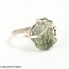 STERLING SILVER RING - RAW MOLDAVITE - SIZE 6 (MSR187I011)