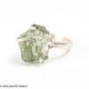 STERLING SILVER RING - RAW MOLDAVITE - SIZE 6 (MSR187I011)