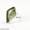 Sterling Silver Ring With One Side Polished Moldavite - adjustable size 6-9 (MSR190I001))