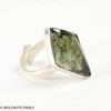 Sterling Silver Ring With One Side Polished Moldavite - adjustable size 6-9 (MSR190I001))