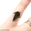 Sterling Silver Ring With One Side Polished Moldavite - adjustable size 6-9 (MSR190I001))