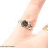 Sterling Silver Ring - Moldavite & CZ (MSR192)