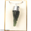 RAW MOLDAVITE PENDANT - STERLING SILVER - 17.66g (MSP0235I023)