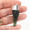 RAW MOLDAVITE PENDANT - STERLING SILVER - 17.66g (MSP0235I023)