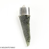 RAW MOLDAVITE PENDANT - STERLING SILVER - 13.62g (MSP0235I025)