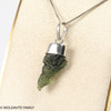 RAW MOLDAVITE PENDANT - STERLING SILVER - 2.89g (MSP0235I031)