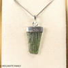 RAW MOLDAVITE PENDANT - STERLING SILVER - 2.38g (MSP0235I032)