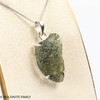 RAW MOLDAVITE PENDANT - STERLING SILVER - 4.79g (MSP0257I003)