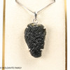 RAW MOLDAVITE PENDANT - STERLING SILVER - 8.42g (MSP0257I008)