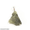 RAW MOLDAVITE PENDANT - STERLING SILVER - 5.1g (MSP0257I011)