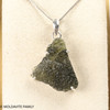 RAW MOLDAVITE PENDANT - STERLING SILVER - 5.1g (MSP0257I011)
