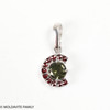 STERLING SILVER PENDANT WITH MOLDAVITE AND CZECH GARNET(MSP0259)