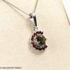 STERLING SILVER PENDANT WITH MOLDAVITE AND CZECH GARNET(MSP0259)