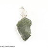 RAW MOLDAVITE & HERKIMER DIAMOND PENDANT - 7.71g (MSP0121I103)