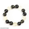 MOLDAVITE ROUND BEAD BRACELET - 12 mm BEADS (MBED024)
