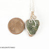 925 Sterling Silver, 14 K Gold & Raw Moldavite - Wire Wrapped Pendant ( WPP018 )