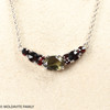 Sterling Silver Necklace With Moldavite & Czech Garnet (MNCK058)