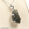 RAW MOLDAVITE PENDANT - STERLING SILVER - 4.22g (MSP0257I012)