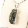 RAW MOLDAVITE PENDANT - STERLING SILVER - 5.57g (MSP0257I014)