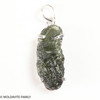 RAW MOLDAVITE PENDANT - STERLING SILVER - 5.57g (MSP0257I014)