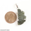 RAW MOLDAVITE PENDANT - STERLING SILVER - 4.95g (MSP0257I015)