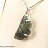 RAW MOLDAVITE PENDANT - STERLING SILVER - 4.95g (MSP0257I015)
