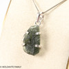 RAW MOLDAVITE PENDANT - STERLING SILVER - 4.37g (MSP0257I017)