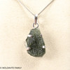 RAW MOLDAVITE PENDANT - STERLING SILVER - 4.37g (MSP0257I017)
