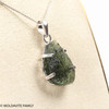 RAW MOLDAVITE PENDANT - STERLING SILVER - 4.37g (MSP0257I017)