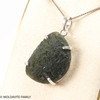 RAW MOLDAVITE PENDANT - STERLING SILVER - 9.06g (MSP0257I020)