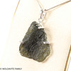 RAW MOLDAVITE PENDANT - STERLING SILVER - 7.91g (MSP0257I024)