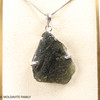 RAW MOLDAVITE PENDANT - STERLING SILVER - 7.91g (MSP0257I024)