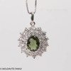 Pendant With Faceted Moldavite and Cubic Zirconia - Sterling Silver (MSP0264)