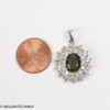 Pendant With Faceted Moldavite and Cubic Zirconia - Sterling Silver (MSP0264)