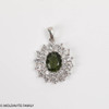 Pendant With Faceted Moldavite and Cubic Zirconia - Sterling Silver (MSP0264)